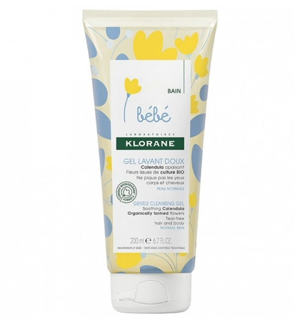 KLORANE – GEL LAVANT DOUX AU CALENDULA APAISANT – BÉBÉ – CORPS ET CHEVEUX – PEAU NORMALE 200 ML