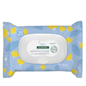 KLORANE LINGETTES NETTOYANTES DOUCES POUR LE CORPS AU CALENDULA APAISANT – BÉBÉ – PEAU NORMALE À SÈCHE 25 U