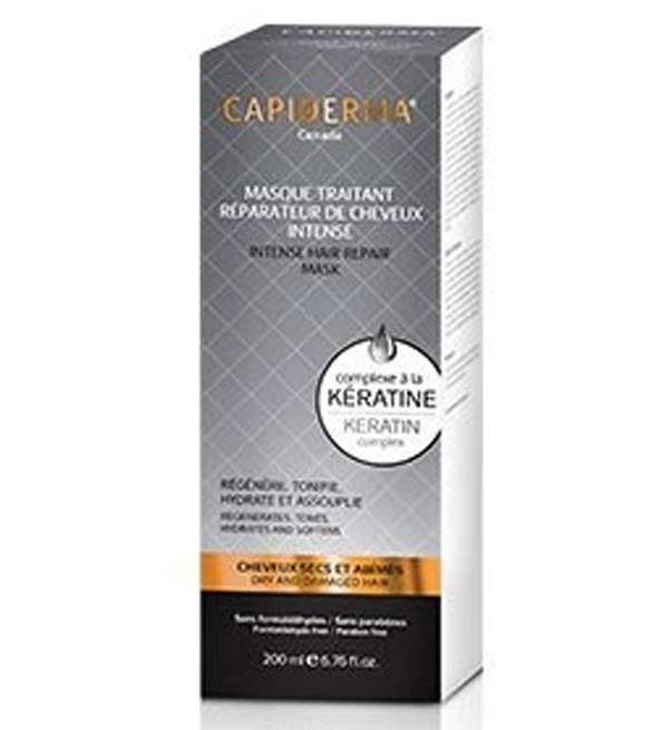 CAPIDERMA – MASQUE TRAITANT RÉPARATEUR DE CHEVEUX INTENSE À LA KÉRATINE – 200 ML