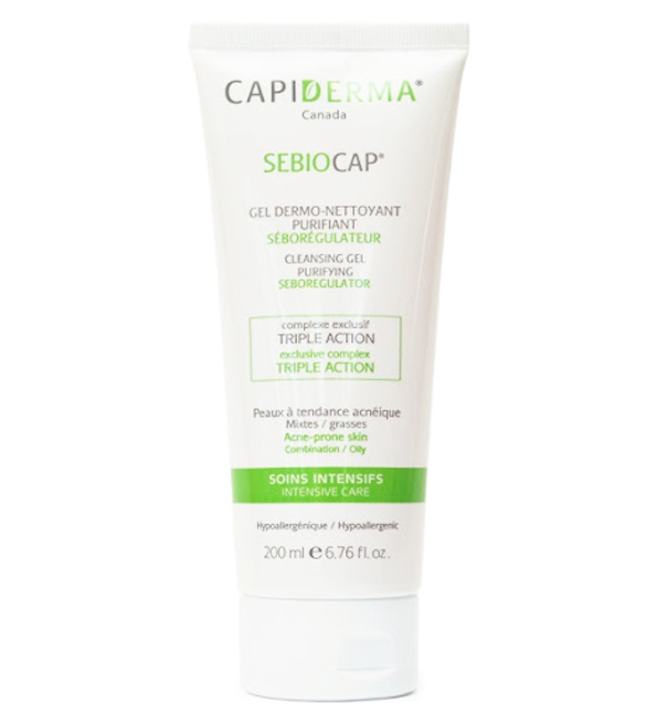 CAPIDERMA – SEBIOCAP GEL DERMO-NETTOYANT POUR PEAUX À TENDANCE ACNÉIQUE – 200 ML