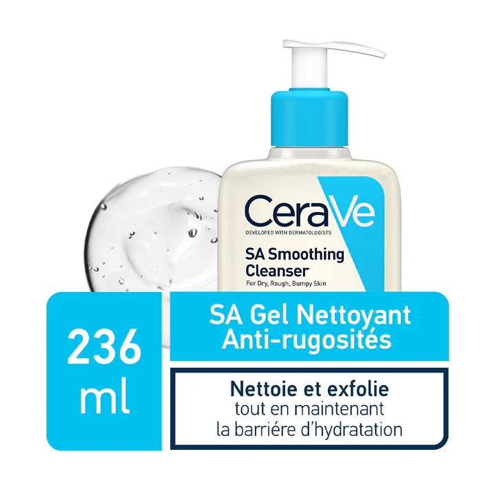 CERAVE SA GEL NETTOYANT ANTI-RUGOSITÉS PEAU SÈCHE ET RUGUEUSE | 236 ML