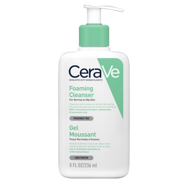 CERAVE GEL MOUSSANT NETTOYANT PEAU NORMALE À GRASSE | 236 ML