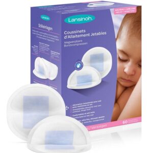 LANSINOH COUSSINETS D’ALLAITEMENT JETABLE BLUE LOCK – 60 UNITÉS