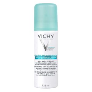 VICHY DERMO-TOLÉRANCE DÉODORANT ANTI-TRANSPIRANT 48H ANTI-TRACES JAUNES ET BLANCHES AÉROSOL | 125 ML