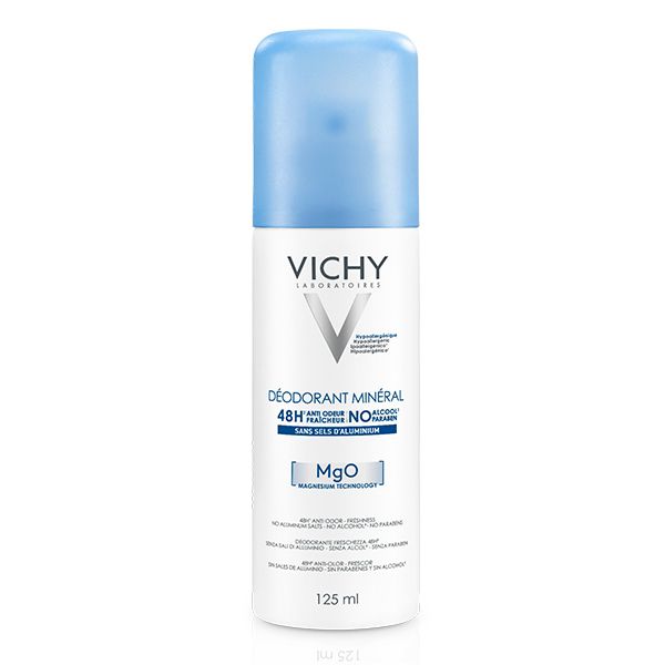 VICHY DERMO-TOLÉRANCE DÉODORANT MINÉRAL 48H AÉROSOL SANS SELS D’ALUMINIUM | 125 ML